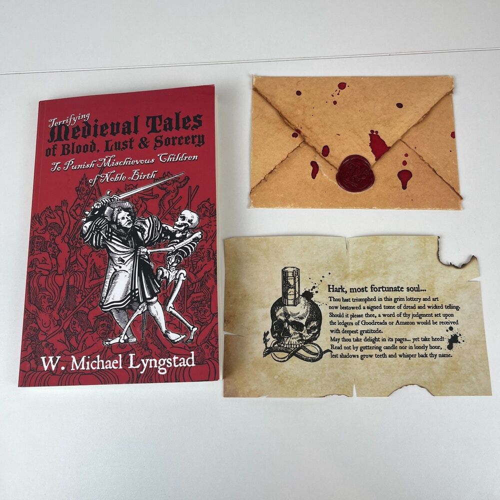 Signed Terrifying Medieval Tales Blood Lust Sorcery Lyngstad NEW Book - Picture 6 of 11